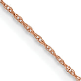 14K Rose Gold 13 inch .5mm Baby Rope with Spring Ring Clasp Chain